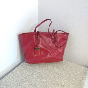 Lauren Ralph Lauren Red Textured Bag